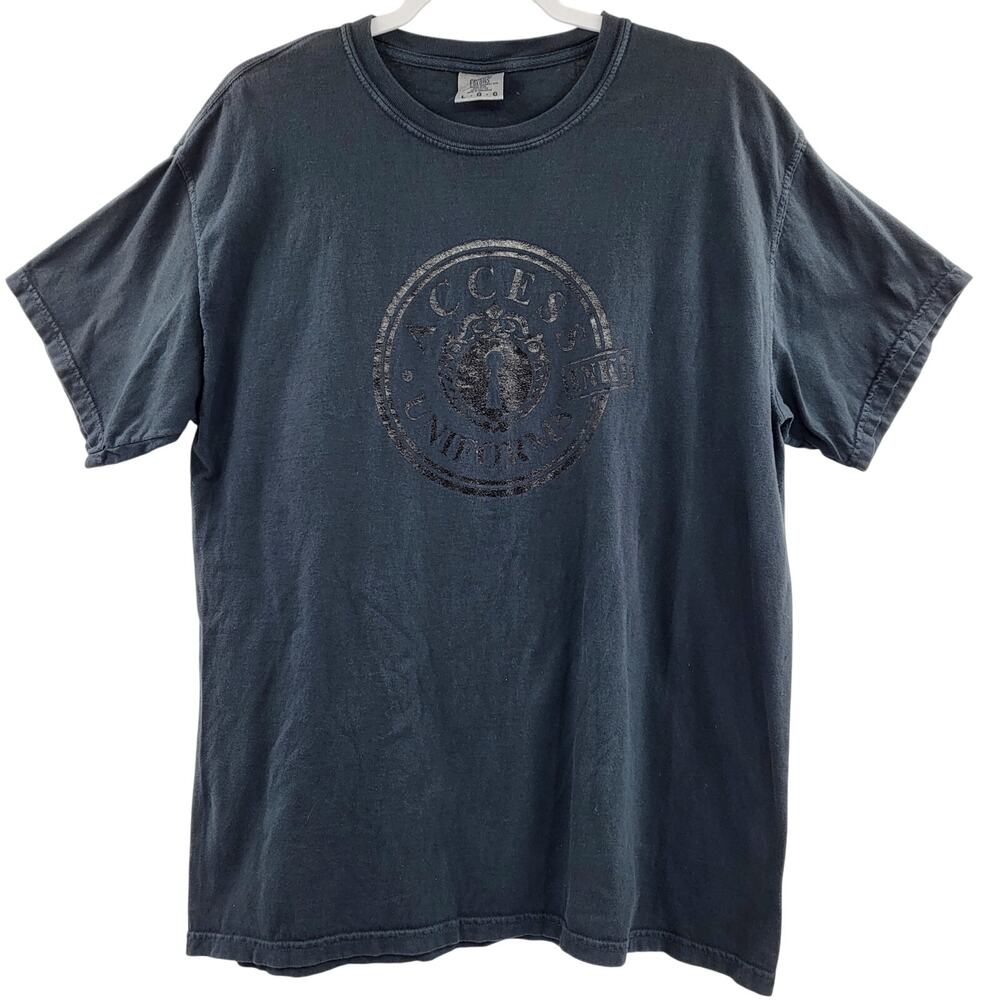 Comfort Colors Black Access Uniforms Ink Graphic 100% Cotton T-Shirt Mens Size L